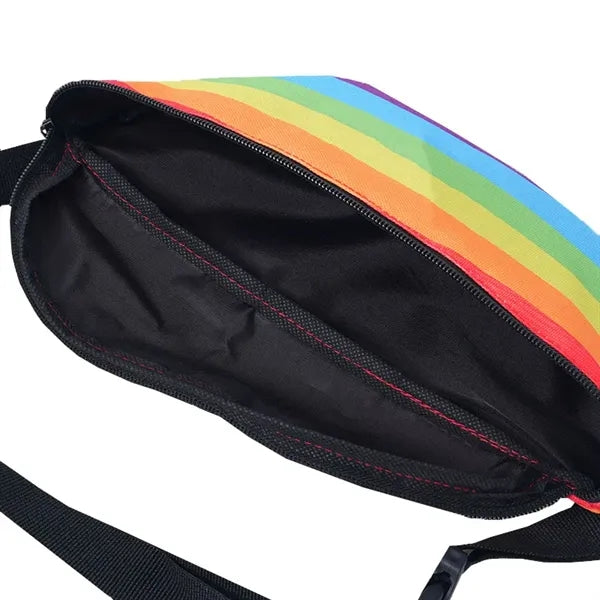 LGBT Pride 600D Oxford Rainbow Fanny Pack 11 1/4"x5 3/4"x3"