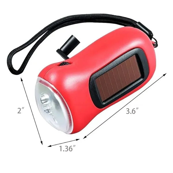 Hand Mini Crank Light Solar Power LED Flashlight