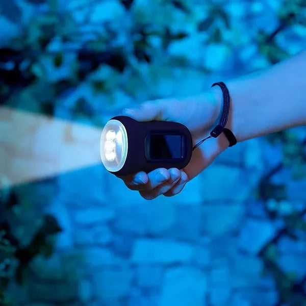 Hand Mini Crank Light Solar Power LED Flashlight