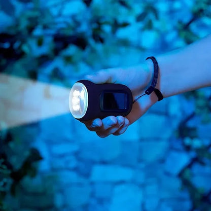 Hand Mini Crank Light Solar Power LED Flashlight