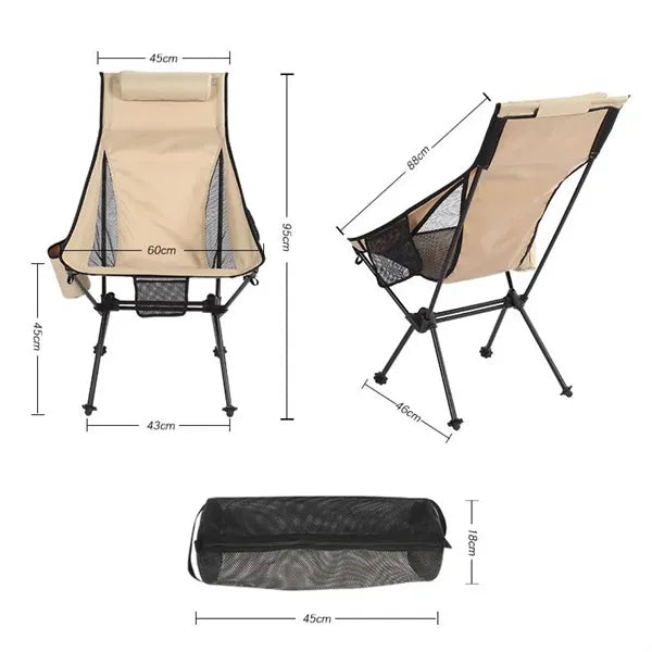 Ultralight Folding Camping Chair with Headrest