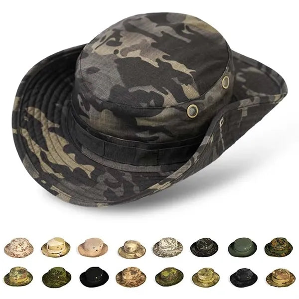 Camo Outdoor Fishing Sun Hat with Adjustable Strap