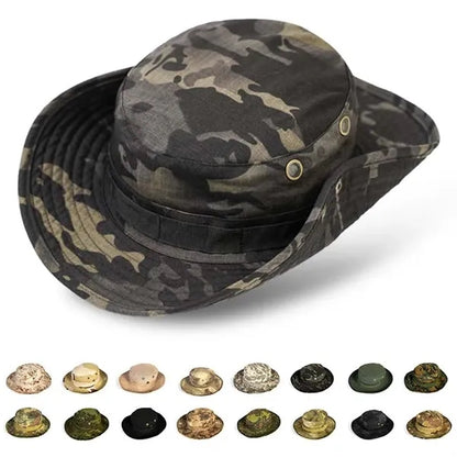 Camo Outdoor Fishing Sun Hat with Adjustable Strap