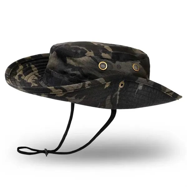 Camo Outdoor Fishing Sun Hat with Adjustable Strap