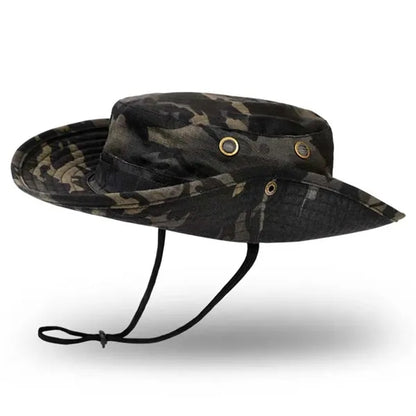 Camo Outdoor Fishing Sun Hat with Adjustable Strap