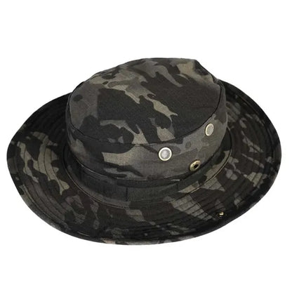 Camo Outdoor Fishing Sun Hat with Adjustable Strap