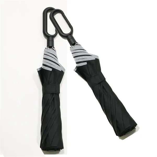 46" Arc Reflective Two-Fold Umbrella with Carabiner Handle