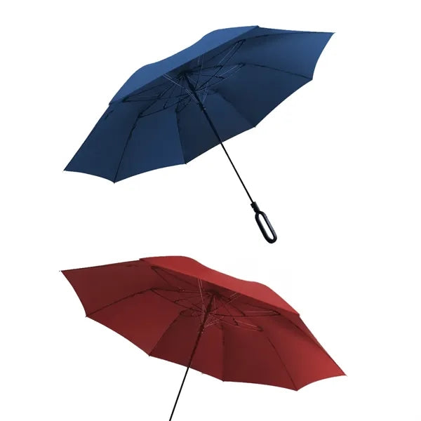 46" Arc Reflective Two-Fold Umbrella with Carabiner Handle