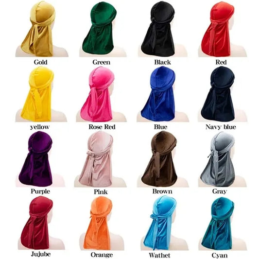 Velvet Long Durags Tail Pirate Hat