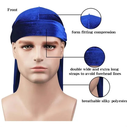 Velvet Long Durags Tail Pirate Hat