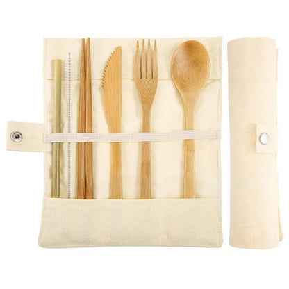 Bamboo Utensils Cutlery Set