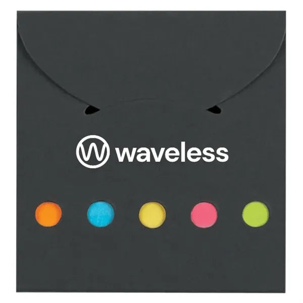 Handy Neon Colored Sticky Notes and Flags in a Case
