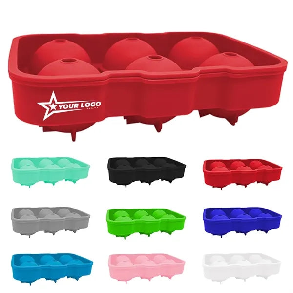 Ice Balls Tray Makes 4/6 Sphere Cube Mold W/ Lid