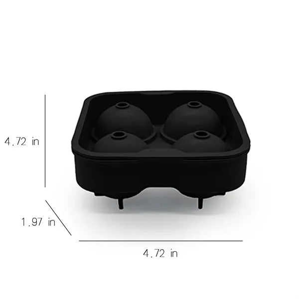Ice Balls Tray Makes 4/6 Sphere Cube Mold W/ Lid