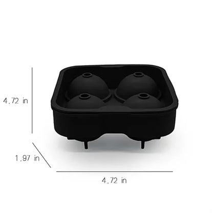 Ice Balls Tray Makes 4/6 Sphere Cube Mold W/ Lid
