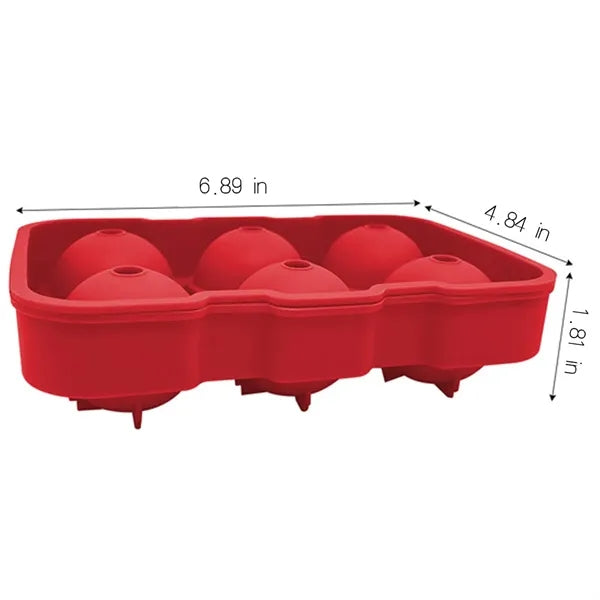 Ice Balls Tray Makes 4/6 Sphere Cube Mold W/ Lid