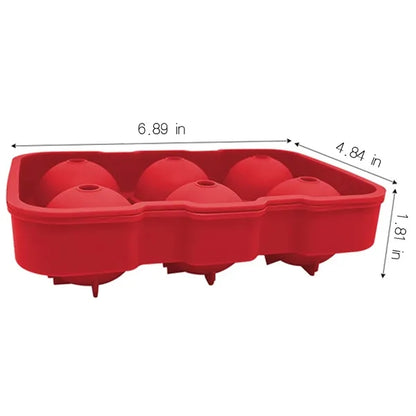 Ice Balls Tray Makes 4/6 Sphere Cube Mold W/ Lid