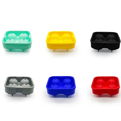 Ice Balls Tray Makes 4/6 Sphere Cube Mold W/ Lid