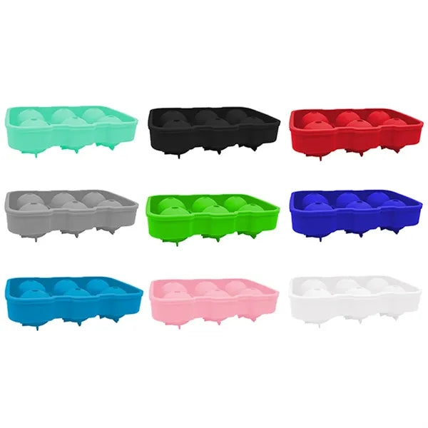 Ice Balls Tray Makes 4/6 Sphere Cube Mold W/ Lid