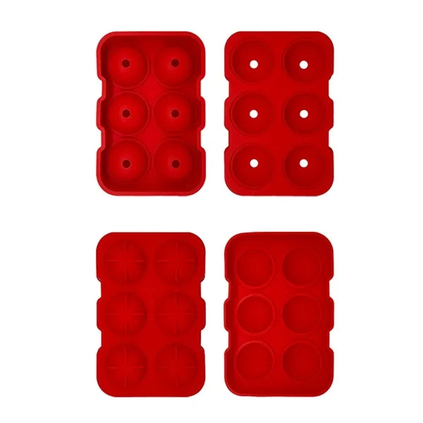 Ice Balls Tray Makes 4/6 Sphere Cube Mold W/ Lid
