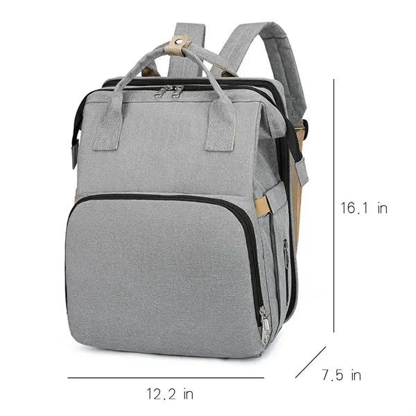 Diaper Bag Backpack Tote W/ Portable Changing  Pad&Station