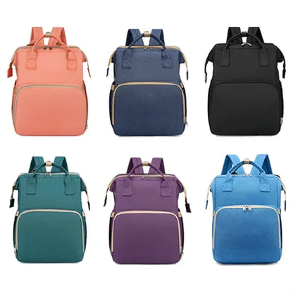 Diaper Bag Backpack Tote W/ Portable Changing  Pad&Station