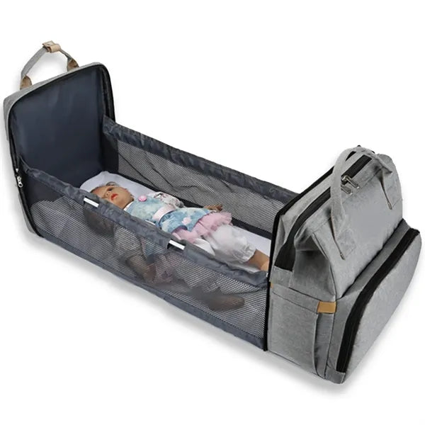 Diaper Bag Backpack Tote W/ Portable Changing  Pad&Station