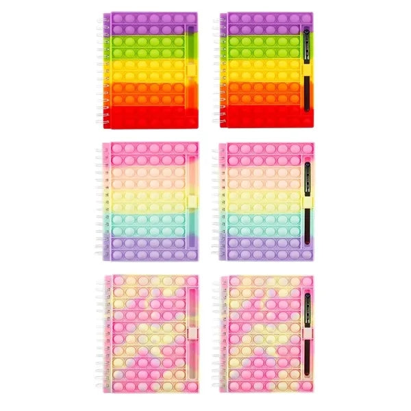 Spiral Bubble Push Pop Fidget Notebook