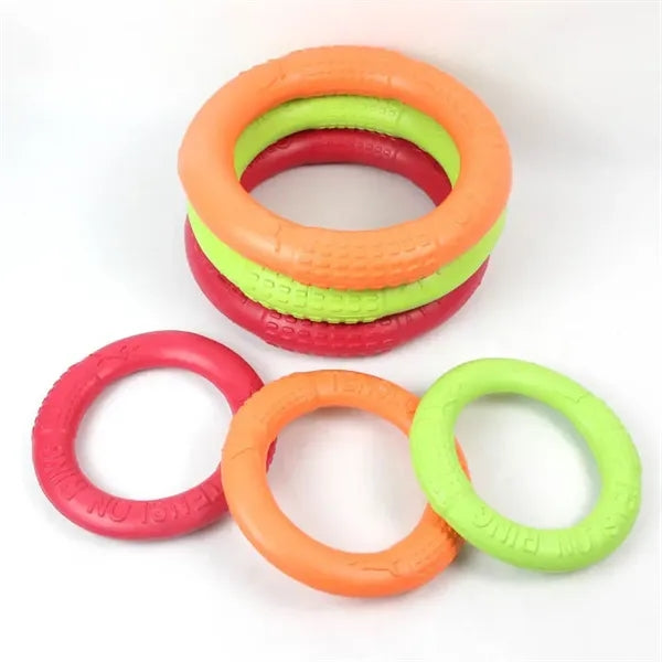 Dog Toys FLOATABLE Flying Disk Training Ring Puller Anti-Bit