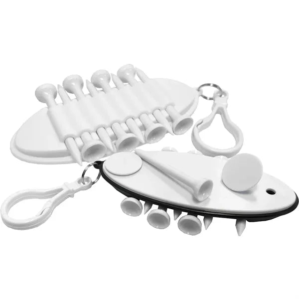 Golf Ball Tee Holder W/ Keychain Marker Key Tag