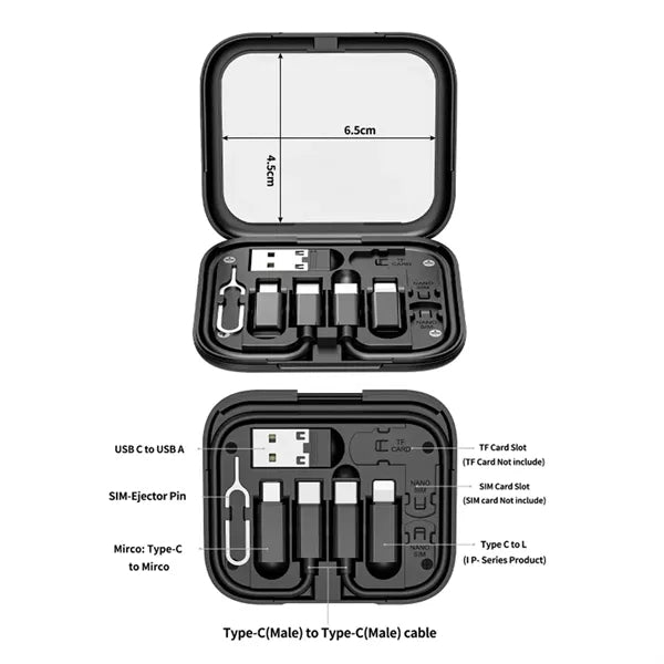 Travel Fast Charger Data Cable Kit with Mirror