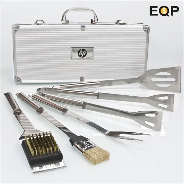 5pc Stainless Steel BBQ Grill Set w/ Carrying Case & Tools
