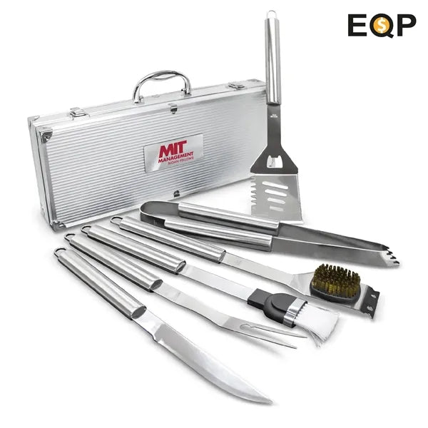 6pc BBQ Grill Set w/ Stainless Steel Tools & Aluminum Case