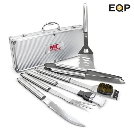 6pc BBQ Grill Set w/ Stainless Steel Tools & Aluminum Case