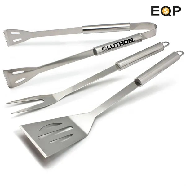 3pc Stainless Steel BBQ Tool Set for Outdoor Camping/Grills