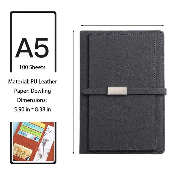 A5 PU Notebook With Card Holder