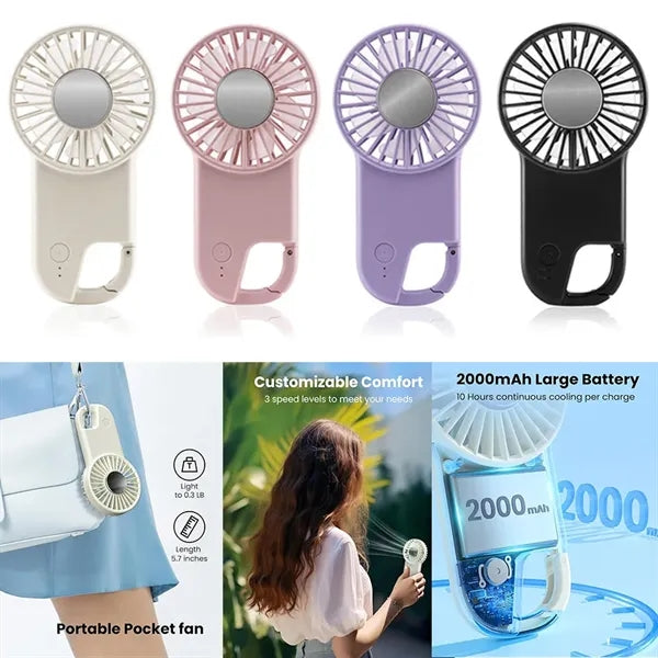 Cooling Handheld Fan with Hook