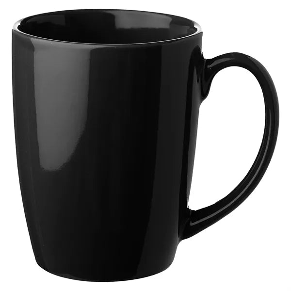 12 Oz Glossy Ceramic Mugs Curved Grip