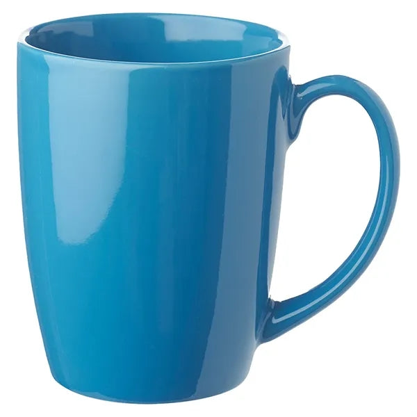 12 Oz Glossy Ceramic Mugs Curved Grip