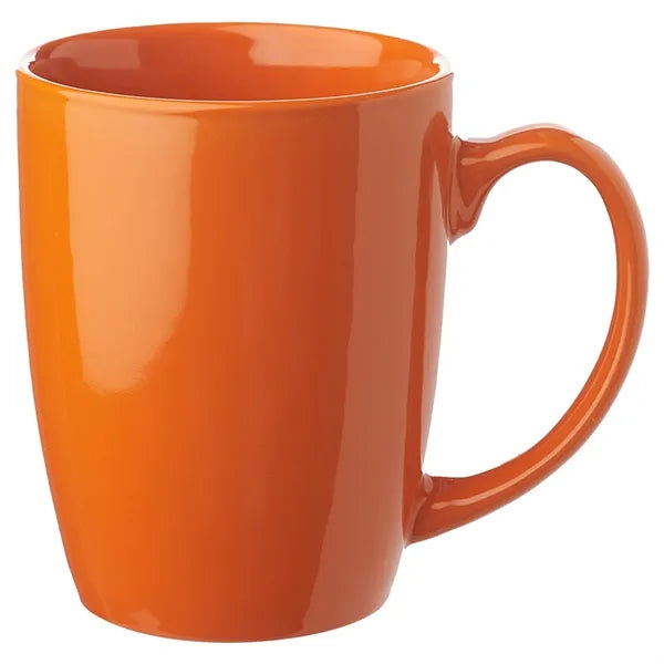 12 Oz Glossy Ceramic Mugs Curved Grip