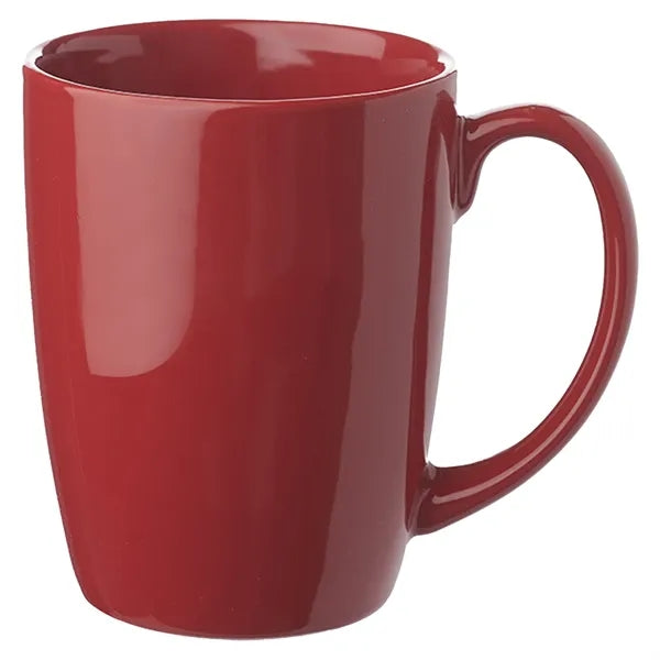 12 Oz Glossy Ceramic Mugs Curved Grip