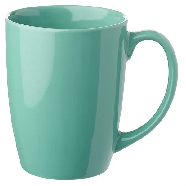 12 Oz Glossy Ceramic Mugs Curved Grip