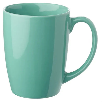 12 Oz Glossy Ceramic Mugs Curved Grip