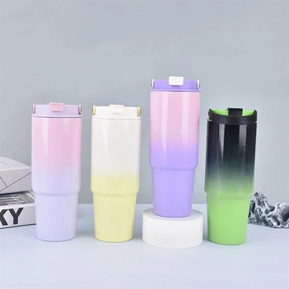 30Oz Travel Tumbler Mug With Lid And Straw
