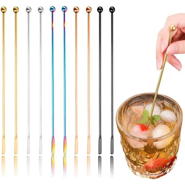 7.7 Inches Stainless Steel Cocktail Stirrers Swizzle Sticks