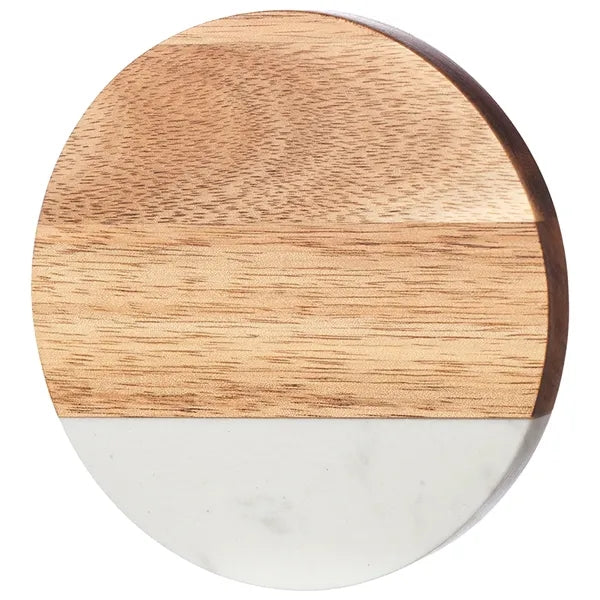 Bottle-opening Wooden and Marble Coaster