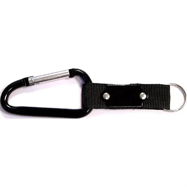 Carabiner With Strap And Metal Plate