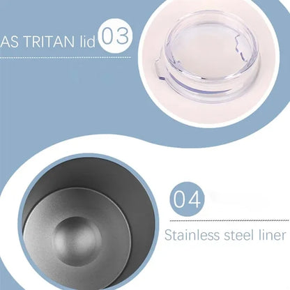 Stainless Steel Stemless Egg Wine Tumbler Cup With Lid