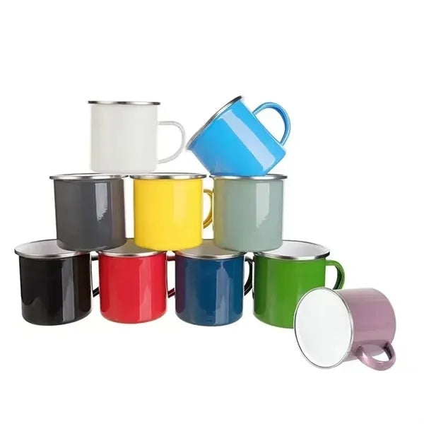 Stainless Steel Metal Cup Camping Campfire Enamel Mug