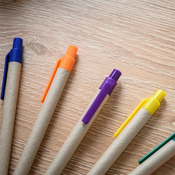 Eco Friendly Blank Pen Kraft Paper Body Clip Tip & Cap